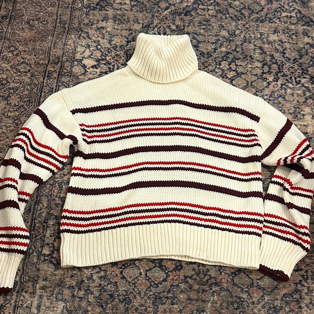 Madewell Multicolor Striped Turtleneck Sweater. Size M
